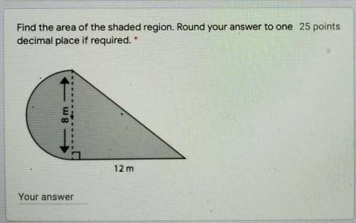 Find the area of the shaded region. Round your answer to one decimal place if required.