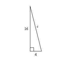 What is the length of the hypotenuse of the right triangle shown? Please help!