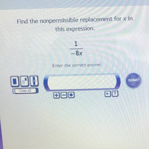 Please help! Find the non permissible replacement for x in this equation