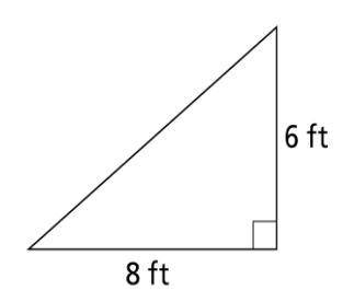 What is the length of the hypotenuse of the right triangle? Enter your answer in the box. ( Answer i