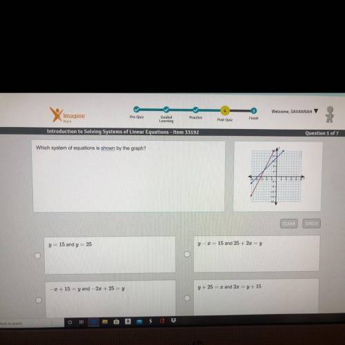 What system of equations is shown by the graph plsss help I have no idea how to do this without a ca