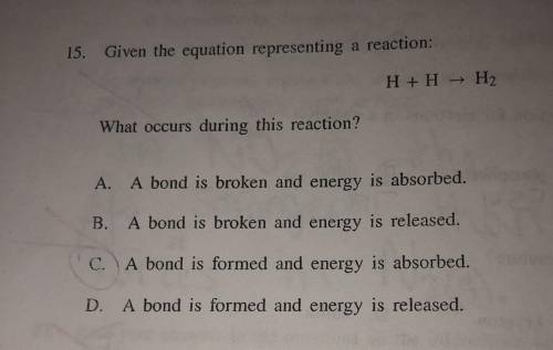 Which occurs in the reaction above? A, B, C, Or D