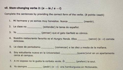 This is from Spanish 1 (in college) PLEASE HELP me with this homework.
