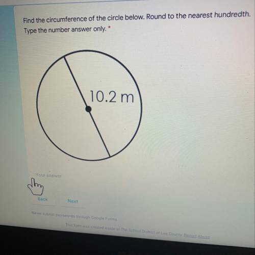 Find the circumference if the circle below