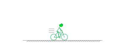 A 75.0kg bicyclist (including the bicycle) is pedaling to the right, causing her speed to increase a