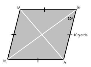 The diagonals of the figure below represent the support beams for a patio covering. What is the leng