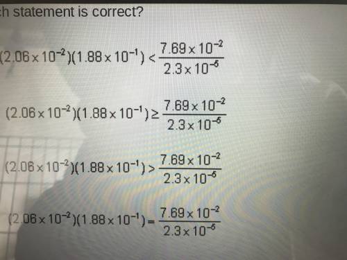 Please help! Which statement is correct?