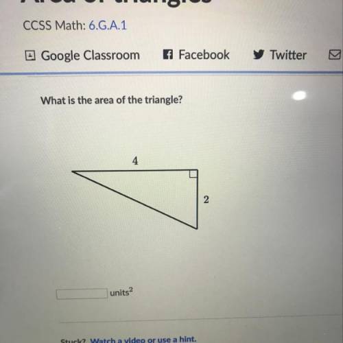What is the are of the triangle?