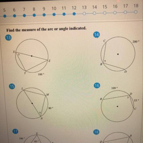 Need help finding the arc or angle