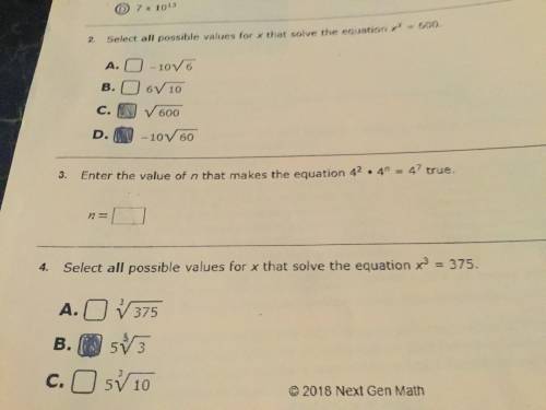 Do number 3 find the value of n