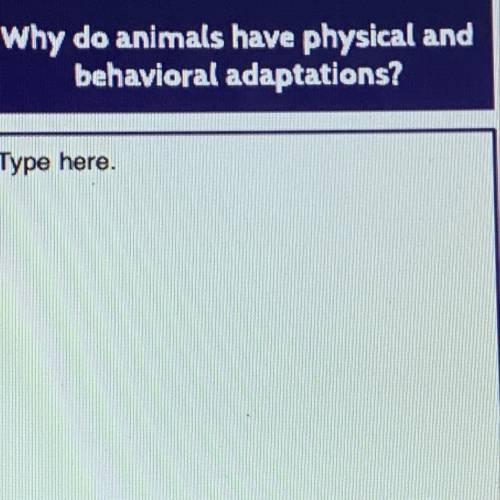 Why do animals have physical and behavioral adaptations?