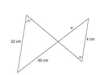 What is the value of x? Question 3 options: 3 cm 4 cm 5 cm 4.5 cm