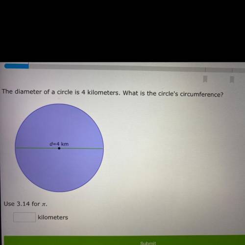 What does the circumference equal in this circle?