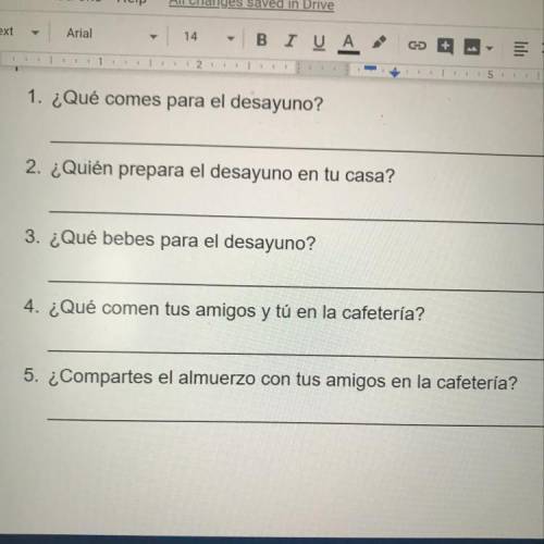 How do you answers these in Spainsh