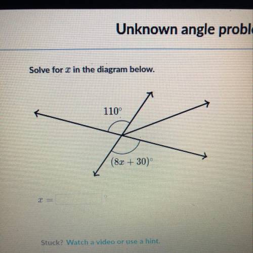 Solve x in the diagram below