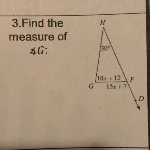 Find the measure of G