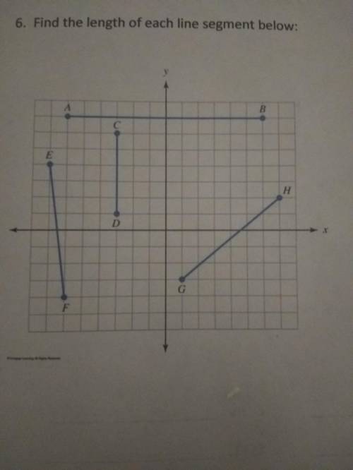 Can anyone help on finding the length of each line segment below? Please help ASAP!!! :(