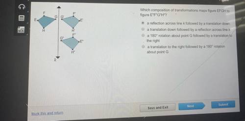 Please help!  Which composition of transformations maps figure EFGH to figure E