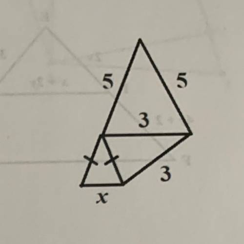 The 3 triangles are similar to each other. Find the value of x.