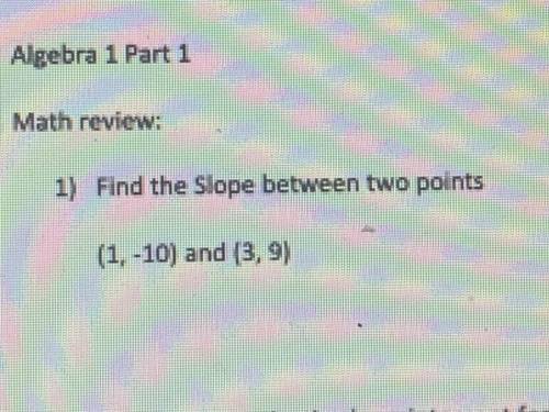 Could someone help me find the slope between the two points?