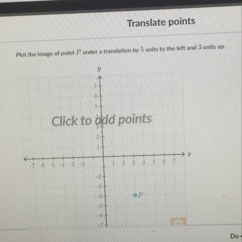 P under a translation by 5 units to the left and 3 units up