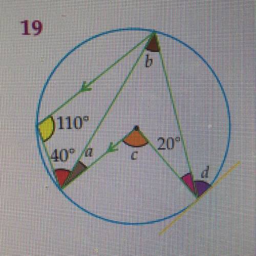 How do you solve b and c in this circle theorem question? attached image is provided. Please state t