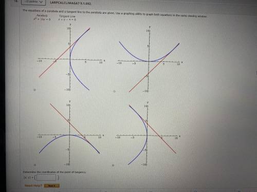 How do I determine the coordinates of the point of tangency?