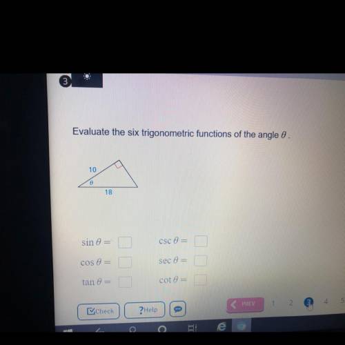 Evaluate the six trigonometric functions of the angle 0.  sin 0 = csc 0= cos 0 = sec 0 = tan 0= cot