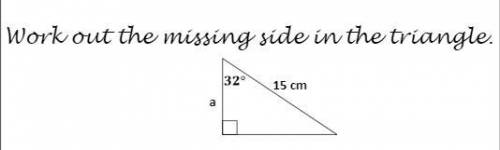 Work out the missing side in the triangle - trigonometry