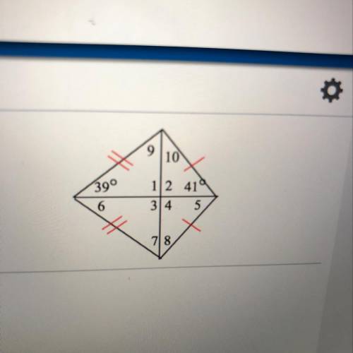 Find the measures of the numbered angles in the kite? (image below please help)