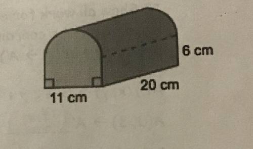 What is the volume of this loaf of bread, assuming that the top part of the end of the loaf is a sem
