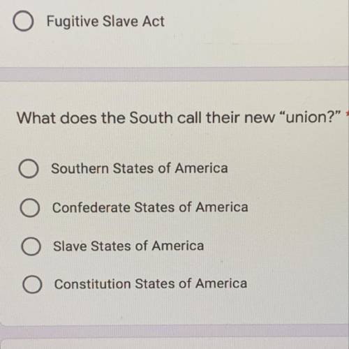 What does the south call their new “union”