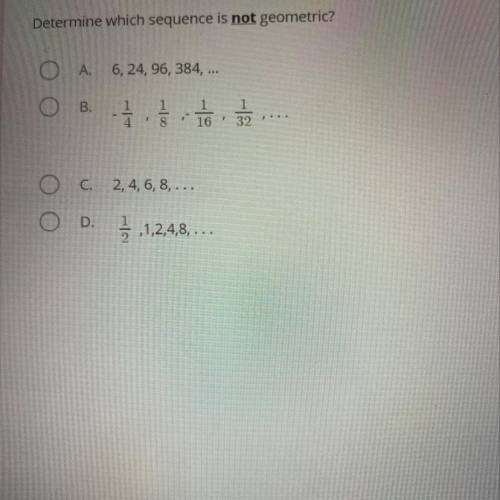 Determine which sequence is not geometric