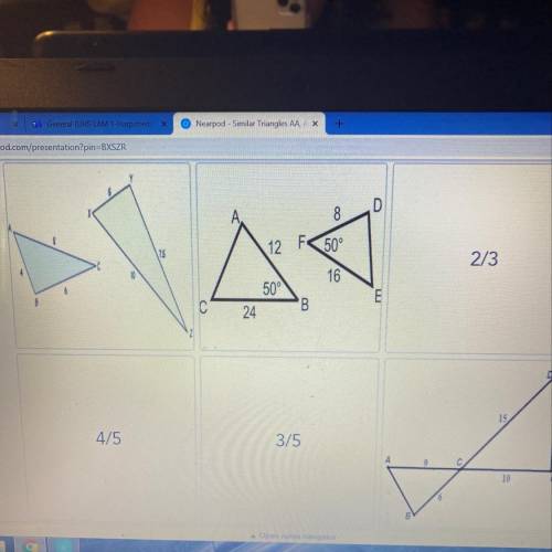 Find the similarity ratio for each pair of triangles?
