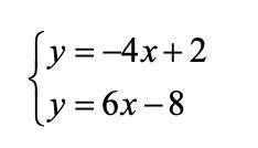 Determine the solution by using substitution. Write your answer as a point below (x,y).