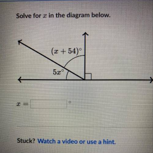 Please hurry solve for x in the diagram in the picture?