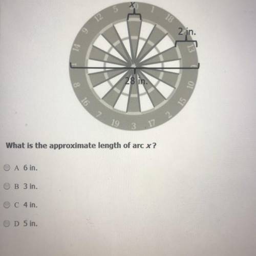 Tara is shown a picture of a dart board along with some dimensions. She knows that each triangular s