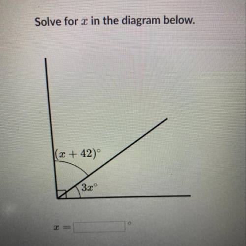 Solve for x in the diagram in the pic.