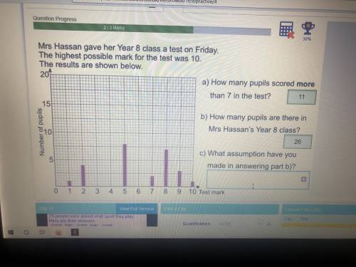 Mrs Hassan gave her year 8 class a test...