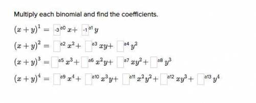 Multiply each binomial and find the coefficients.