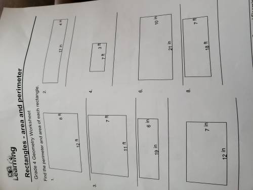Find the perimeter and area of each rectangle