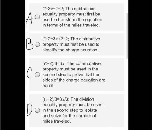 The charges, , in dollars from a taxi company for traveling a distance of miles is represented by th