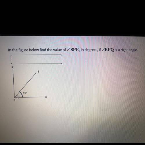 What is the value of SPR, degrees, if RPQ is a right angle