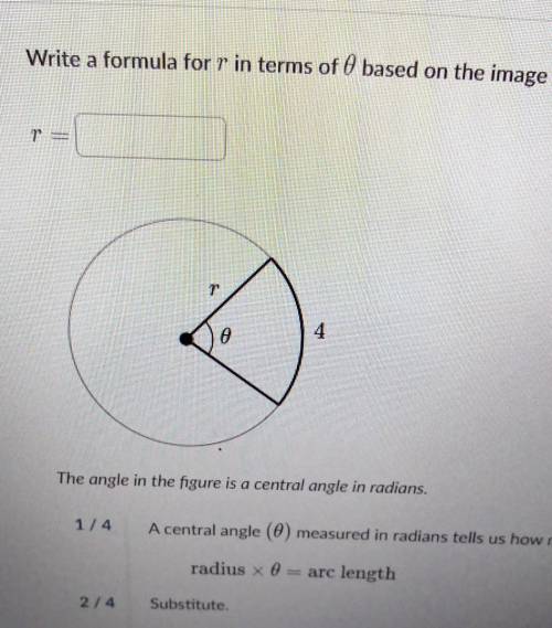 Write a formula for p in terms of 0 based on the image below