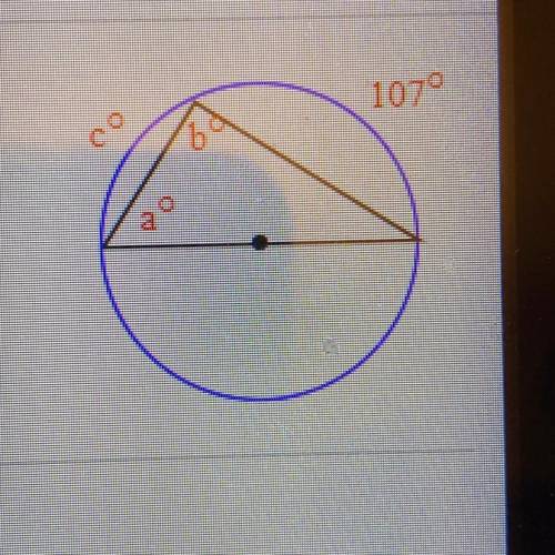 Find the value of each variable in the circle to the nght. The dot represents the center of the circ