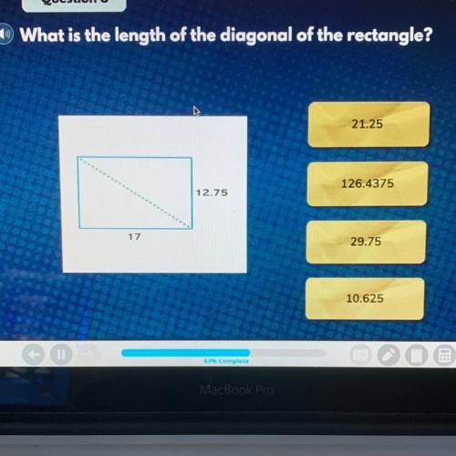 What is the length of the diagonal of the triangle?