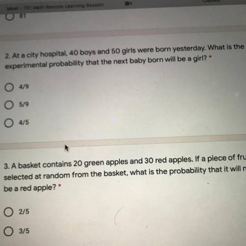 At a city hospital, 40 Boys and 50 girls were born yesterday. What is the experimental probability t
