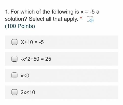Which of the following is x=-5 a solution ?