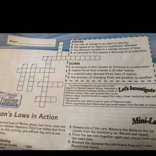Could someone please help me with this crossword puzzle? If you answer them please write what number