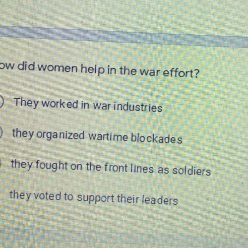 How did women help in the war effort